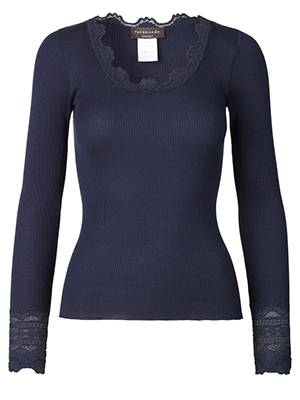 Benita silk t-shirt navy Rosemunde