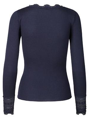 Benita silk t-shirt navy Rosemunde