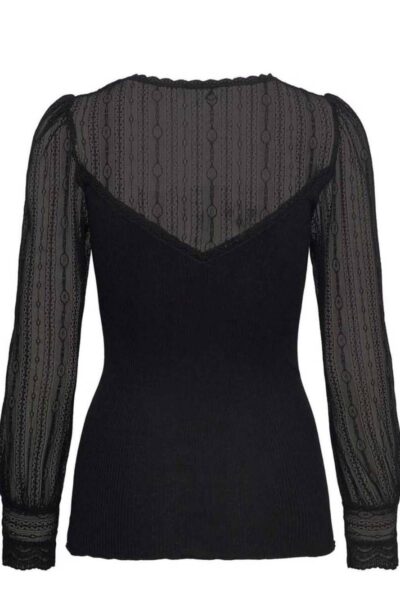 Beathe ls v-neck t-shirt black Rosemunde
