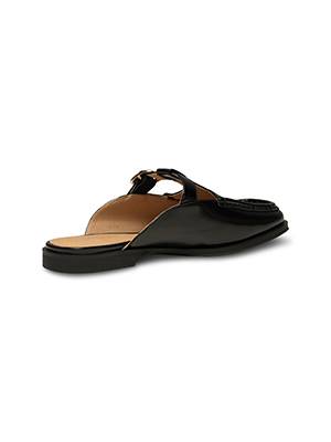 Erika slide leather black high shine Shoe The Bear