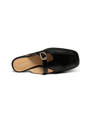 Erika slide leather black high shine Shoe The Bear