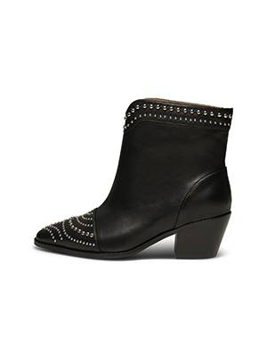Annika western stud leather black Shoe The Bear