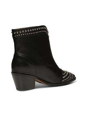 Annika western stud leather black Shoe The Bear