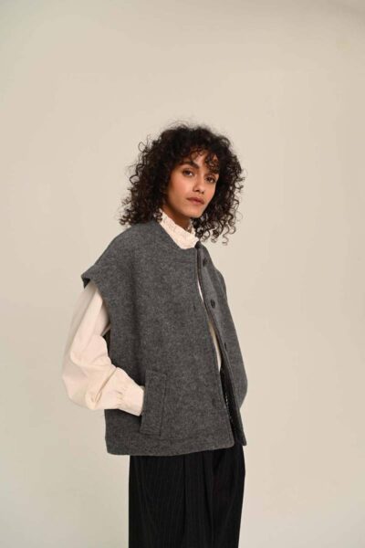 Sonny grey wool vest gris Sacrecoeur