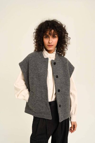 Sonny grey wool vest gris Sacrecoeur