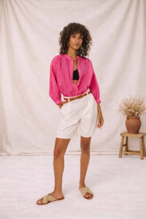Carla Hibis rose blouse Sacrecoeur