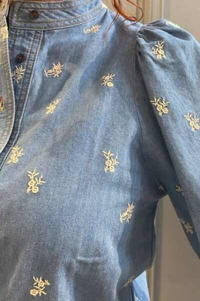 Balloti embroidery blouse denim blue Second Female