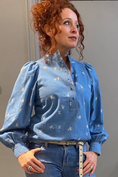 Balloti embroidery blouse denim blue Second Female