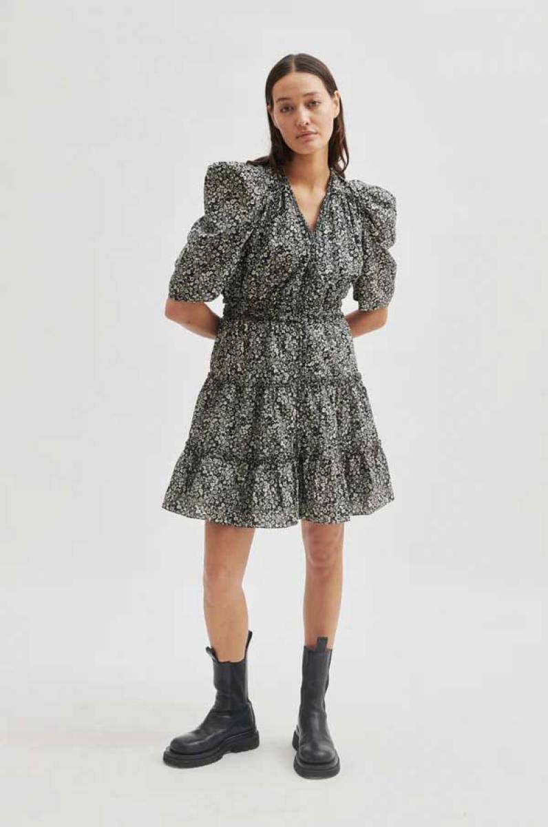 Mikka waist dress black Second Female Het Bonte Schaep