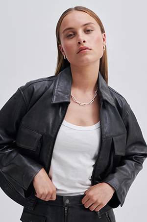 Lato leather jacket black Second Female