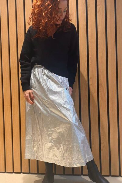 Metal utility skirt silver Co’Couture