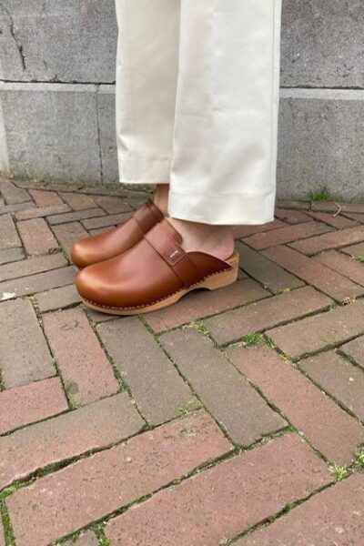 Wooden clog natural dark brown Shabbies Amsterdam