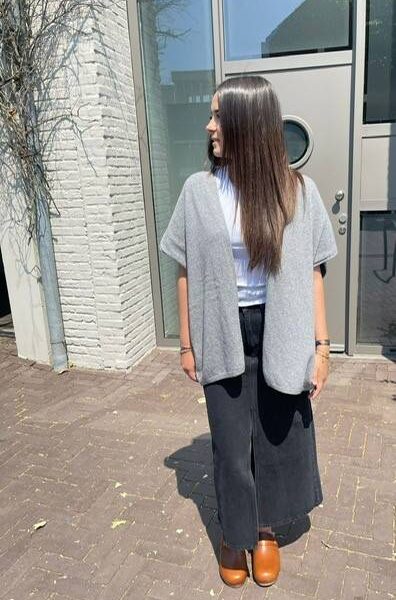 Cosy cardigan mid gey Sjaalmania