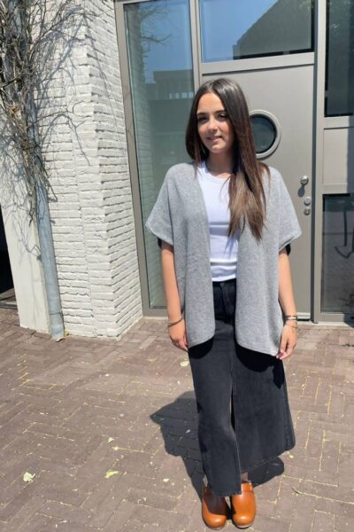 Cosy cardigan mid gey Sjaalmania