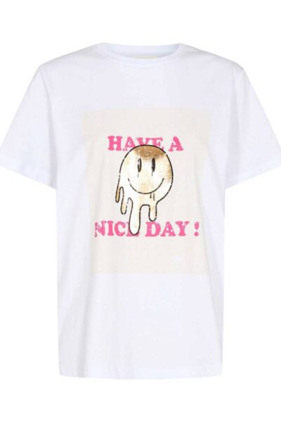 T-shirt white pink Sofie Schnoor