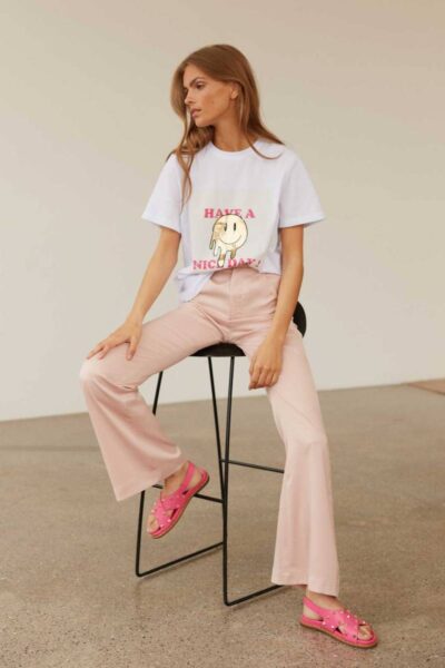 T-shirt white pink Sofie Schnoor