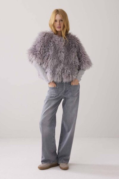 Jacket faux furry mist Summum