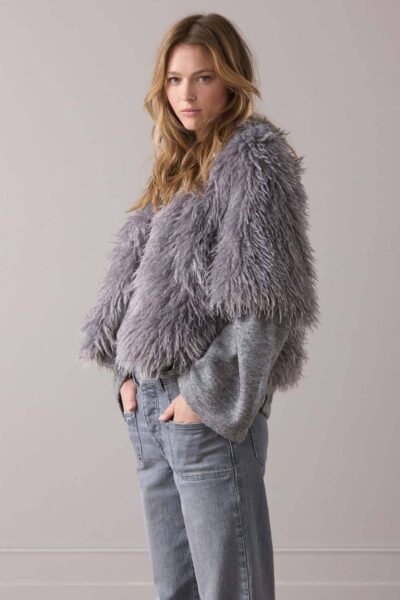 Jacket faux furry mist Summum