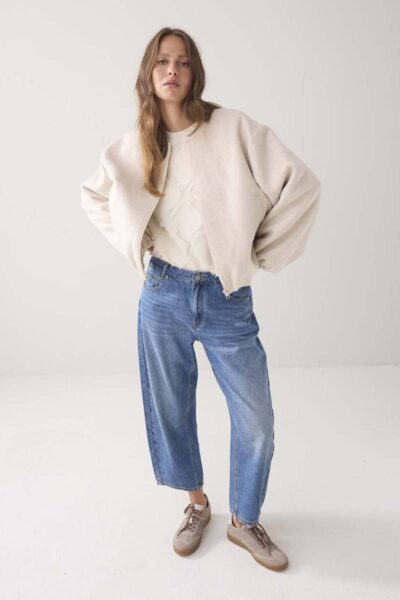 Jacket bomber classic wool ivory Summum