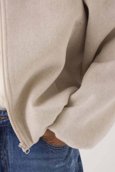 Jacket bomber classic wool ivory Summum