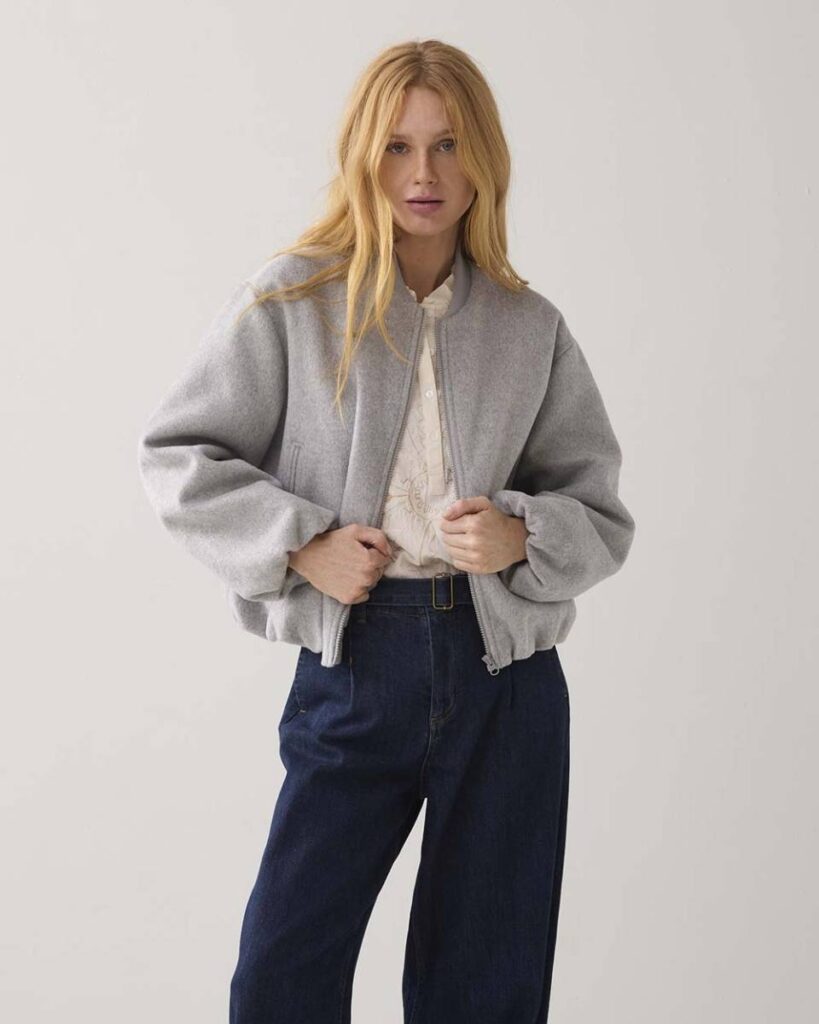 Jacket bomber classic wool mist Summum