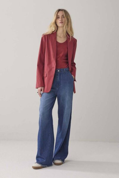 Blaazer cotton blend brick red Summum