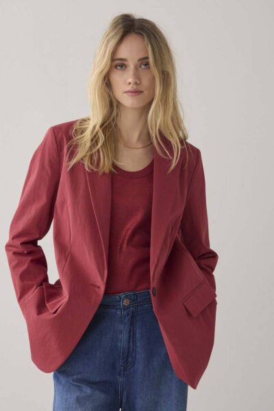 Blaazer cotton blend brick red Summum