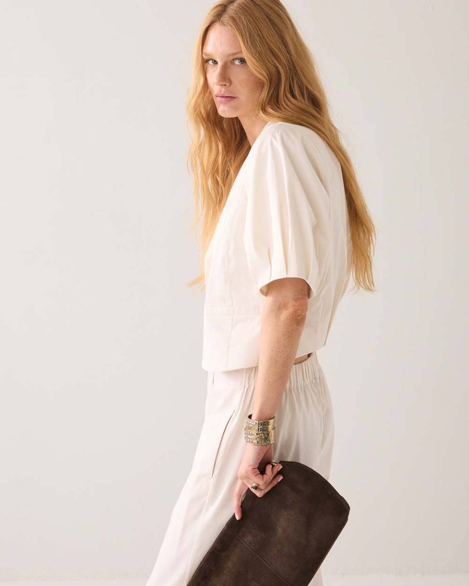 Blazer cotton stretch off white Summum - Afbeelding 3