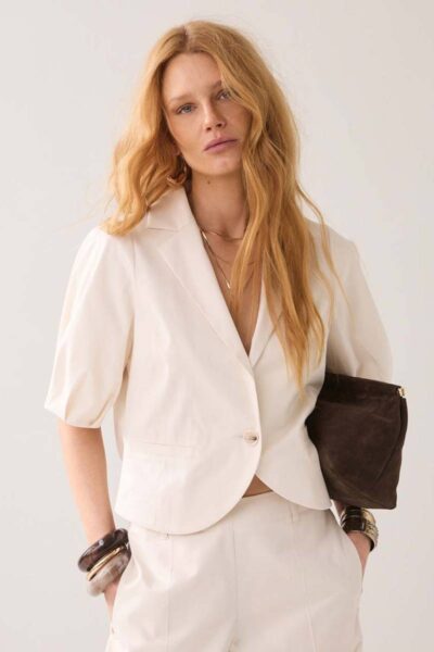 Blazer cotton stretch off white Summum