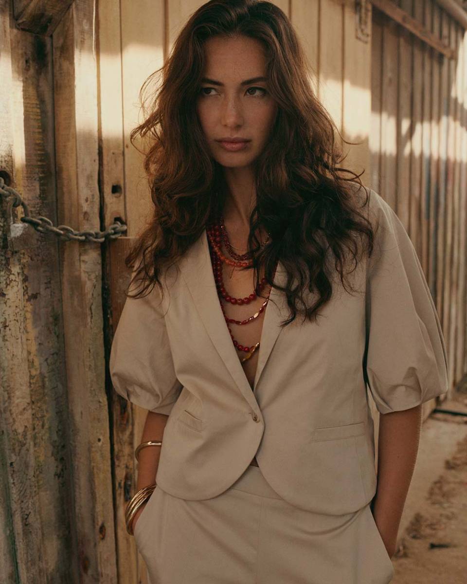 Blazer cotton stretch off white Summum