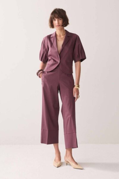Blazer cotton stretch deep fig Summum