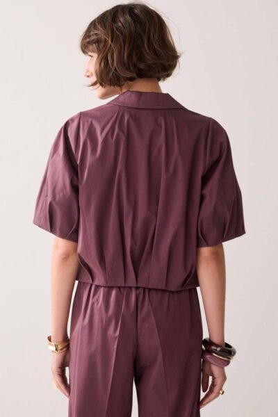 Blazer cotton stretch deep fig Summum