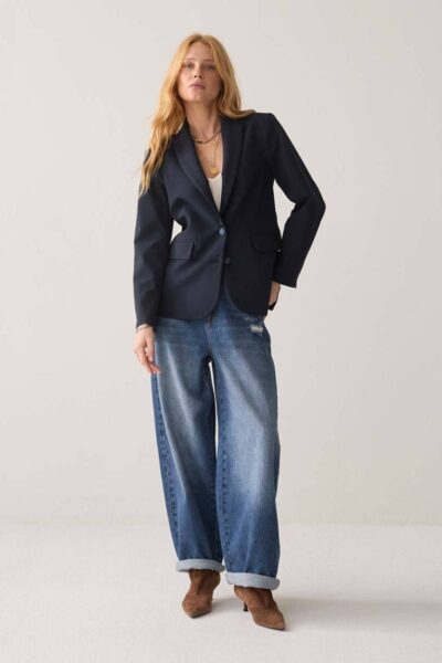 Blazer pinstripe small midnight blue Summum