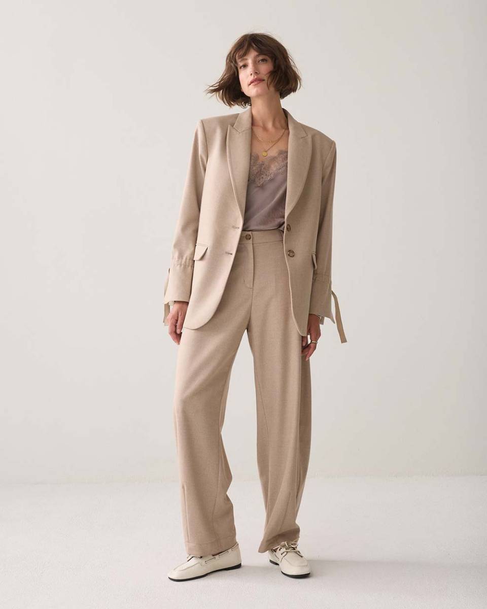 Blazer twill melange light taupe Summum - Afbeelding 5