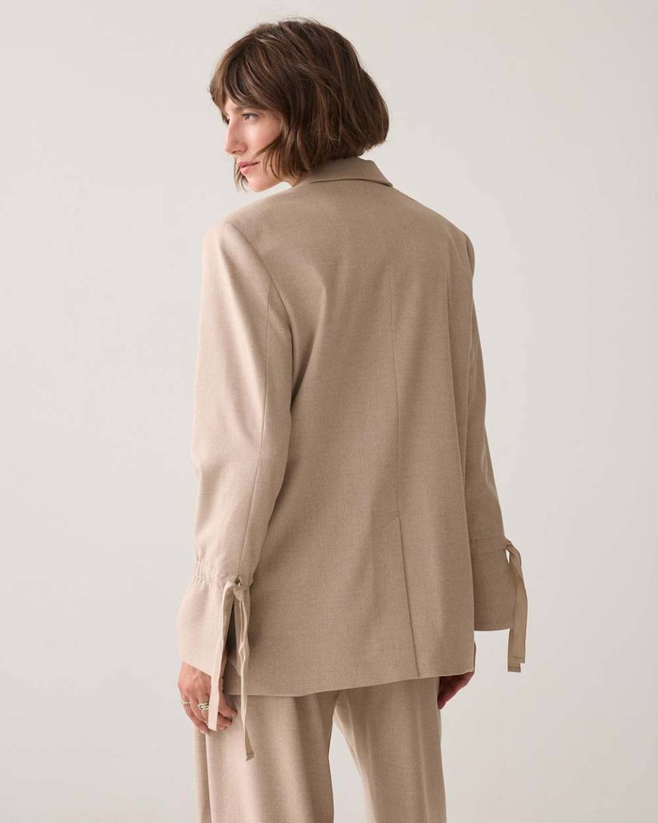 Blazer twill melange light taupe Summum - Afbeelding 4