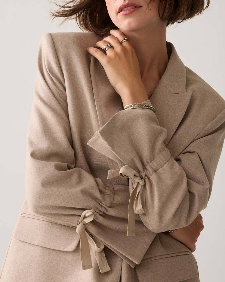 Blazer twill melange light taupe Summum - Afbeelding 6