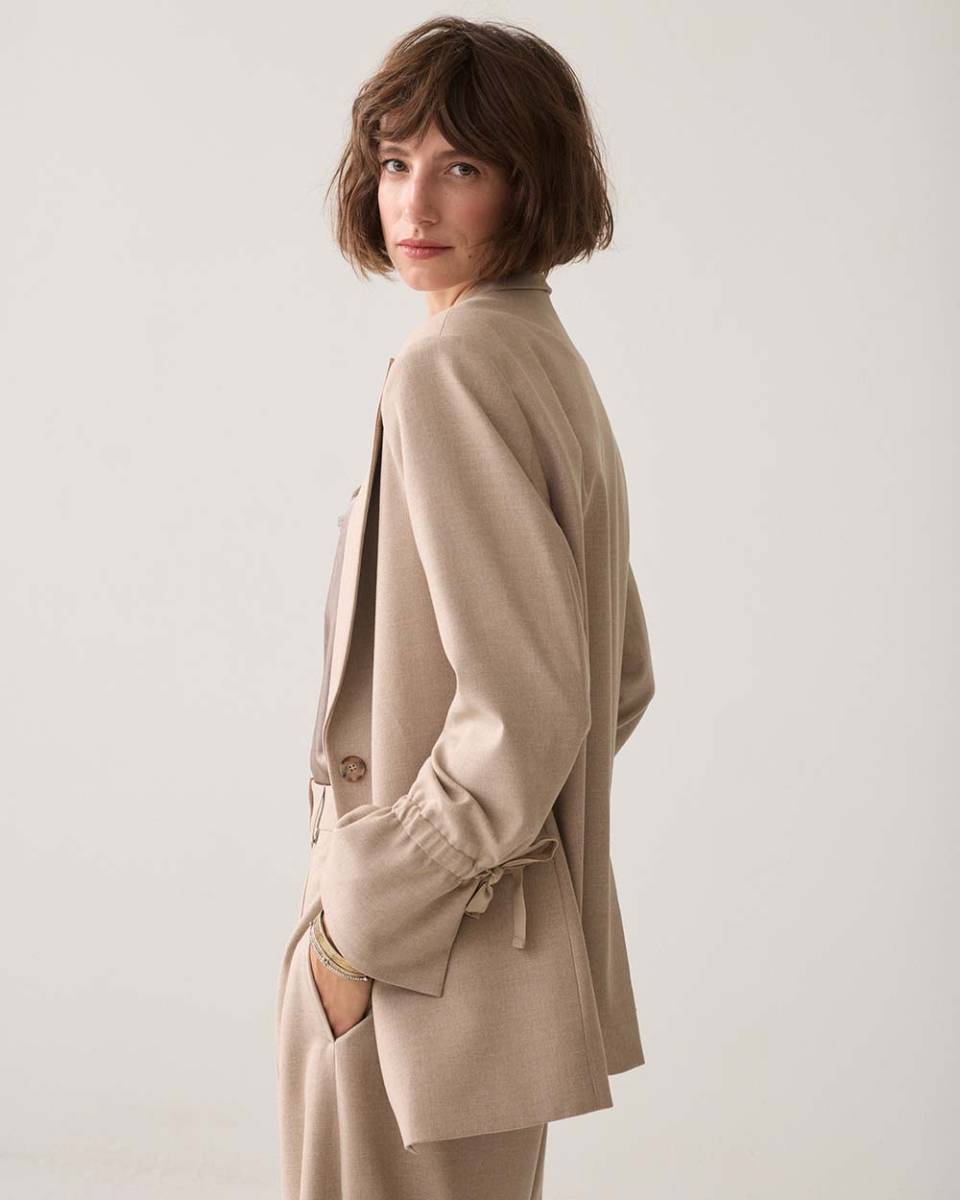 Blazer twill melange light taupe Summum - Afbeelding 2