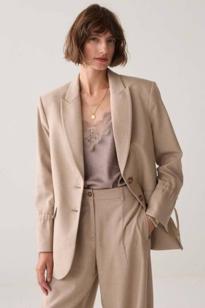 Blazer twill melange light taupe Summum