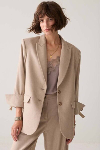 Blazer twill melange light taupe Summum