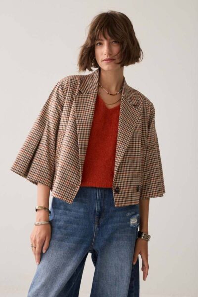 Blazer check goji berry multicolour Summum