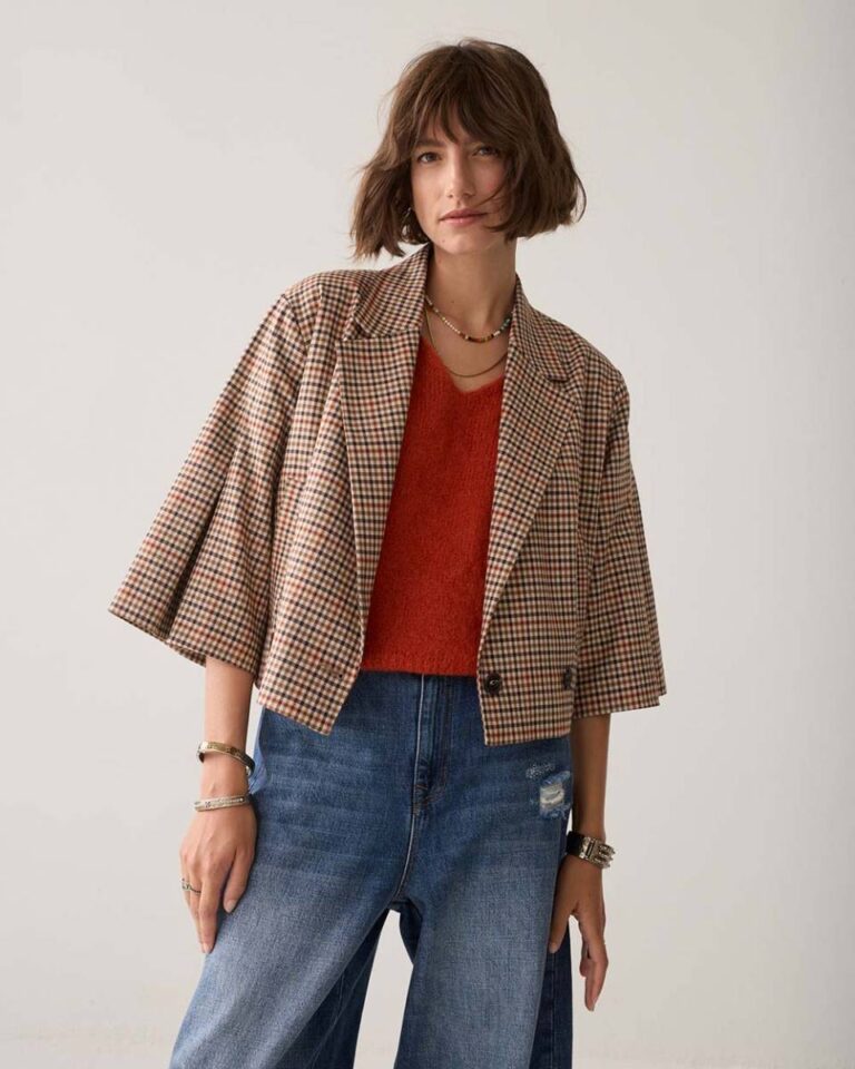 Blazer check goji berry multicolour Summum