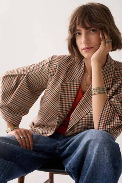 Blazer check goji berry multicolour Summum