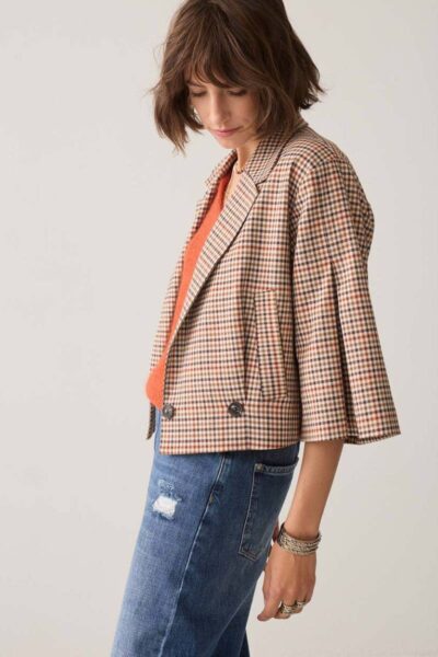 Blazer check goji berry multicolour Summum