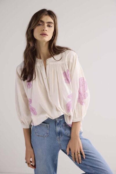 Blouse cotton vouile ivory Summum