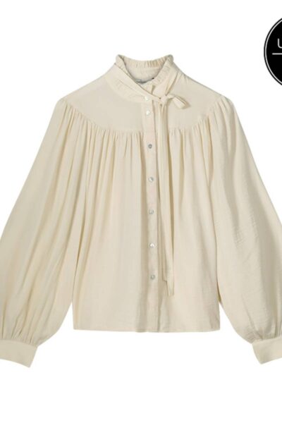Blouse drapey satin ivory Summum