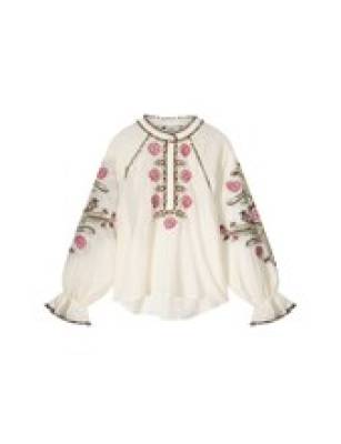 Top flower embroidery ivory Summum