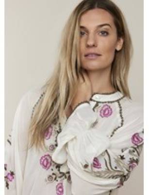 Top flower embroidery ivory Summum