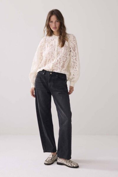 Blouse flowerlace ivory Summum