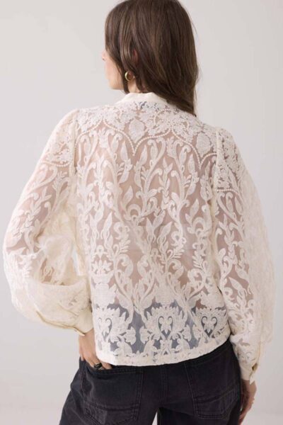 Blouse flowerlace ivory Summum