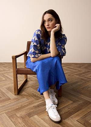 Top two tone print royal blue Summum